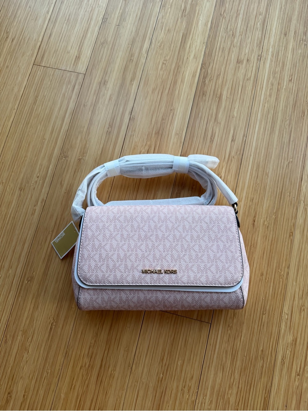 Michael Kors Blush Pink Signature Crossbody with Black Trim - Picture 8 of 8